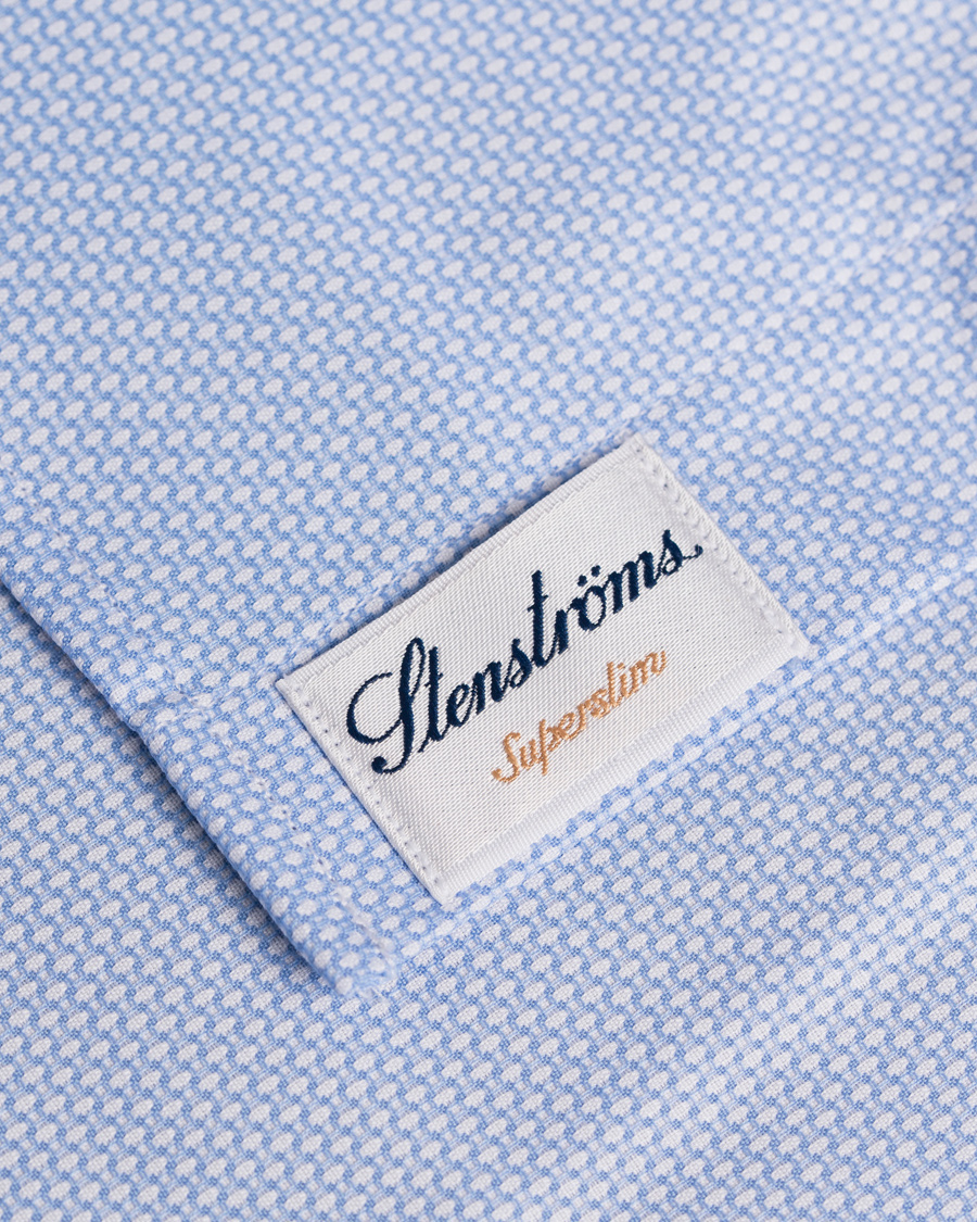 Herren | Hemden | Stenströms | Superslim Structured Shirt Blue/White