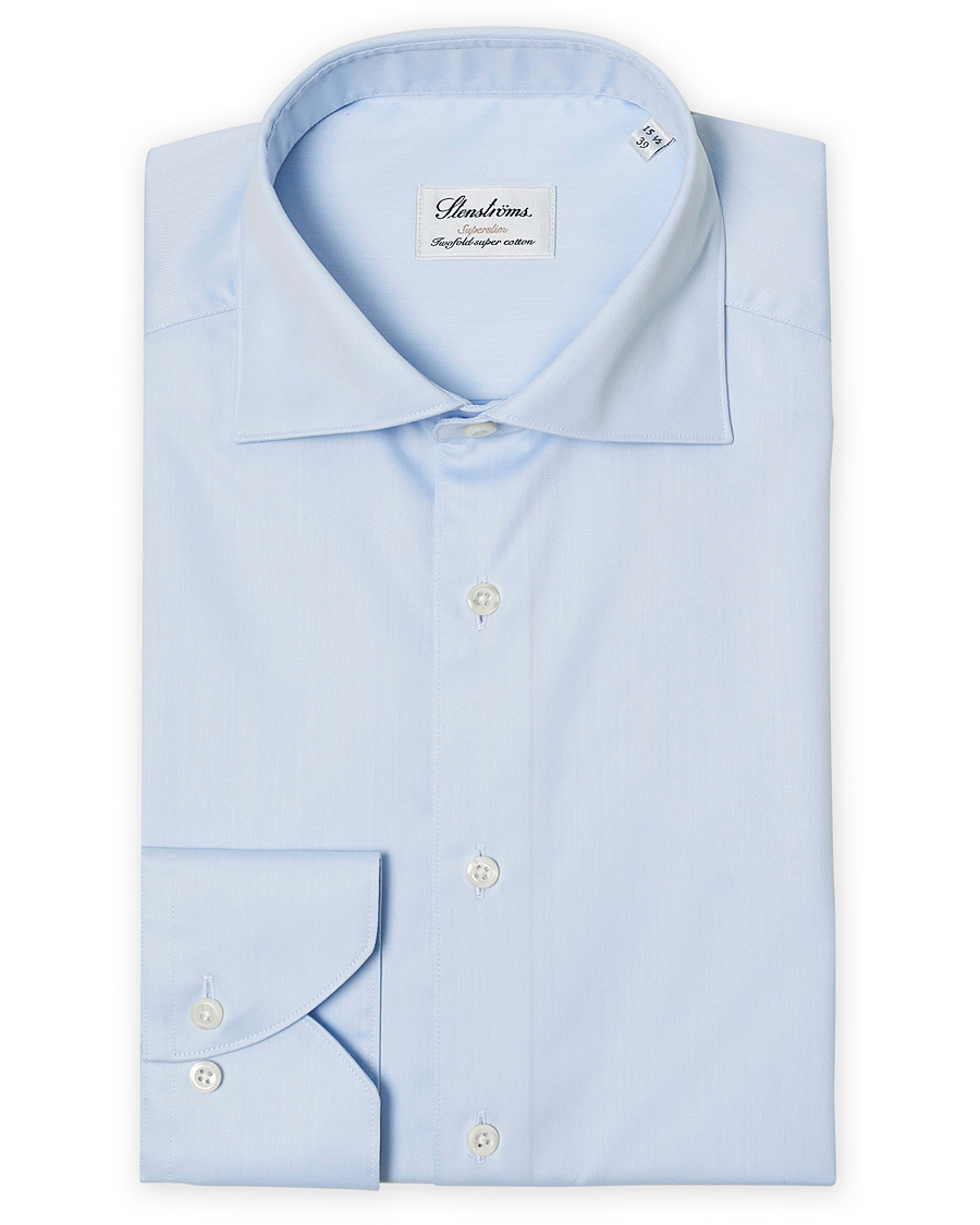 Herren | Hemden | Stenströms | Superslim Plain Shirt Blue