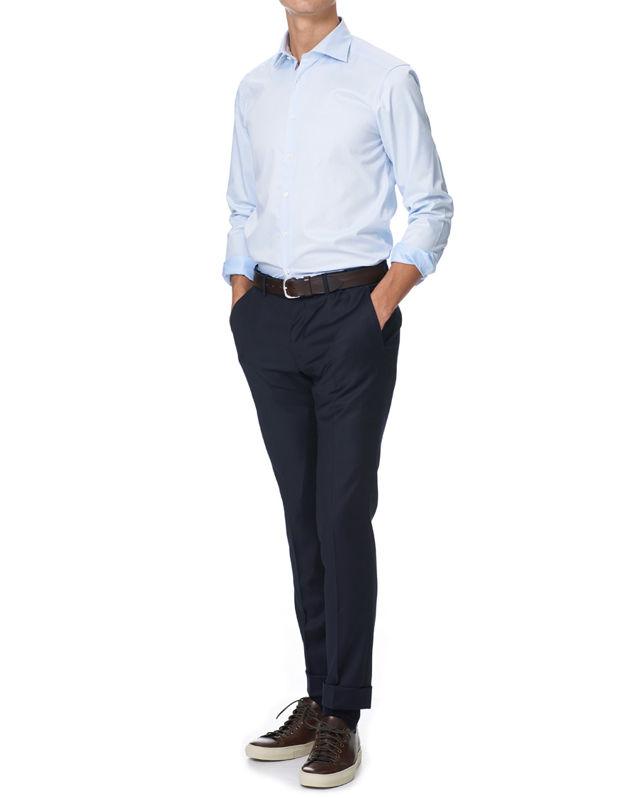 Herren | Hemden | Stenströms | Superslim Plain Shirt Blue