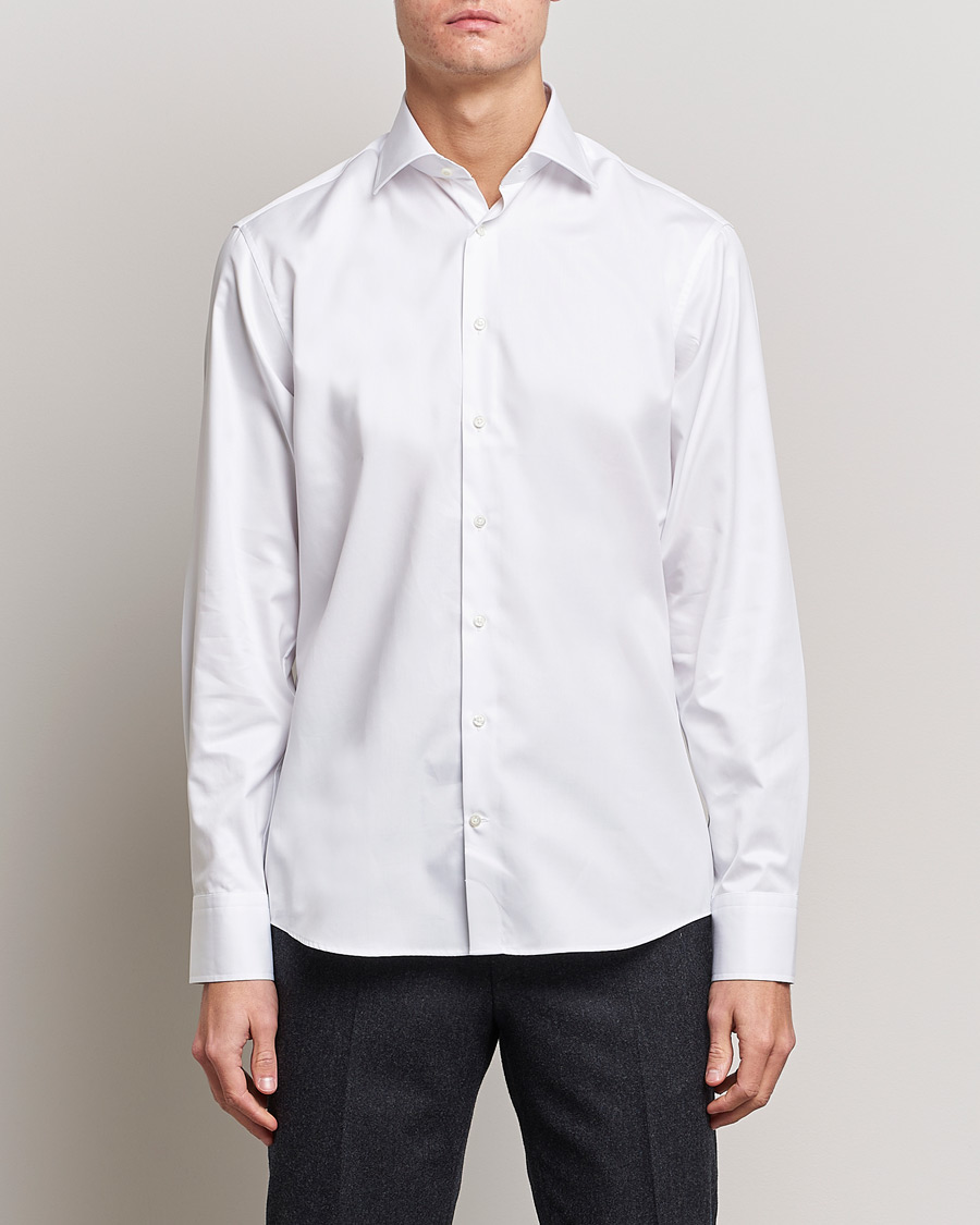 Herren | Festive | Stenströms | Fitted Body Shirt White