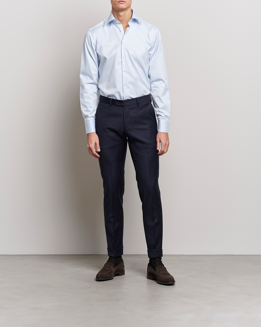 Herren | Hemden | Stenströms | Fitted Body Shirt Blue
