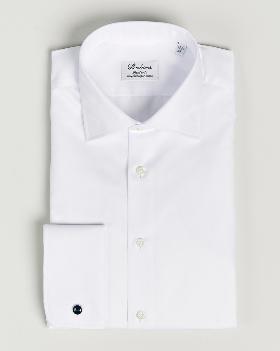 Herren | Hemden | Stenströms | Fitted Body Double Cuff White