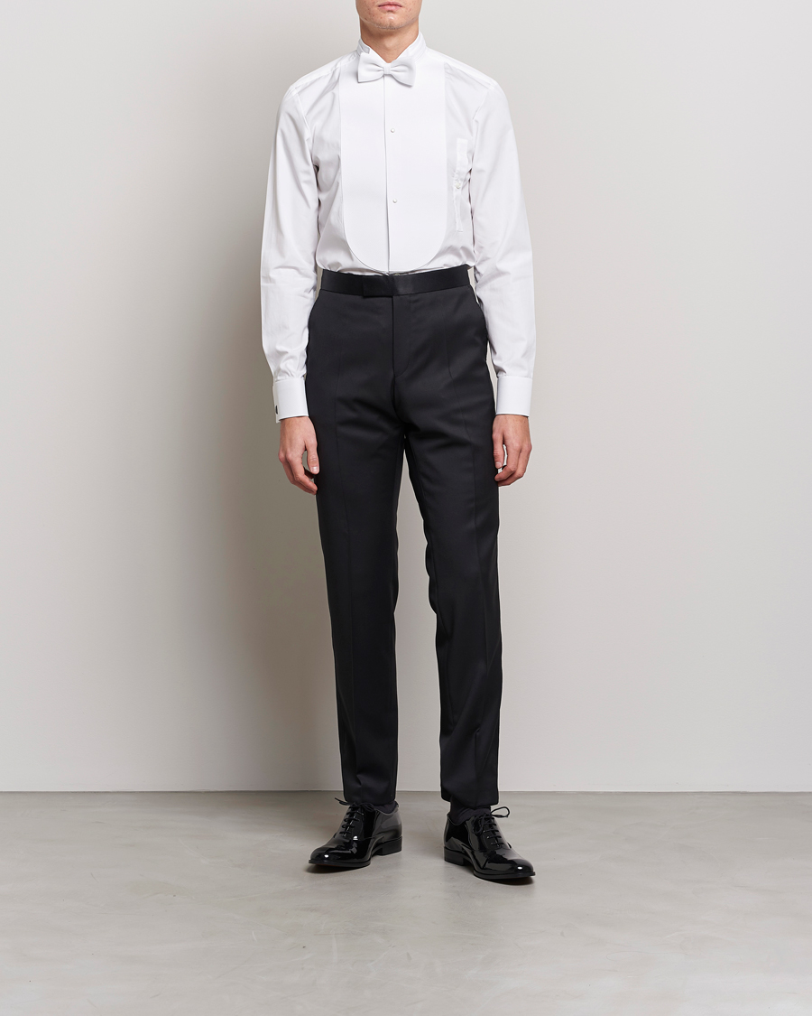 Herren | Black Tie | Stenströms | Slimline Astoria Stand Up Collar Evening Shirt White