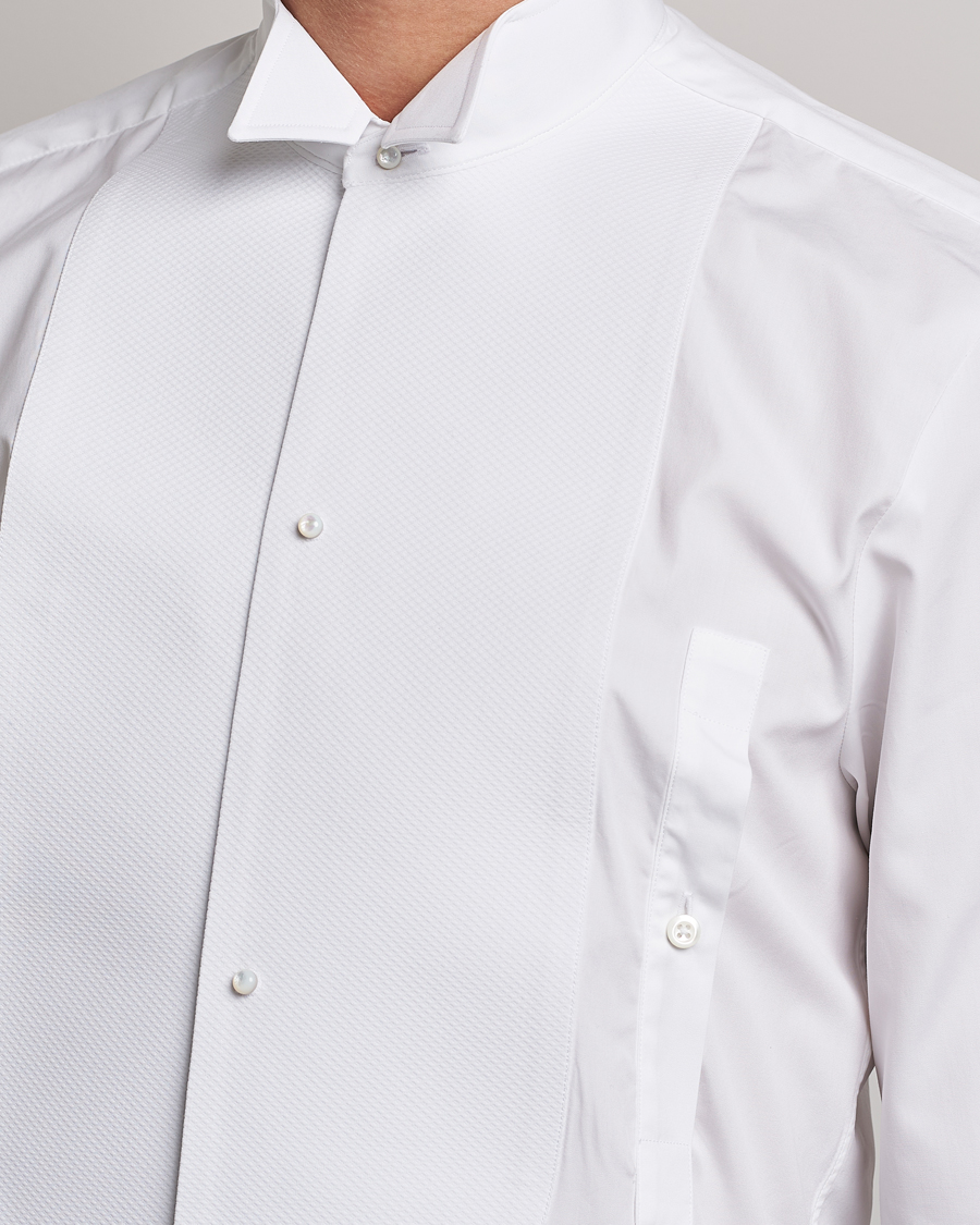 Herren | Hemden | Stenströms | Slimline Astoria Stand Up Collar Evening Shirt White