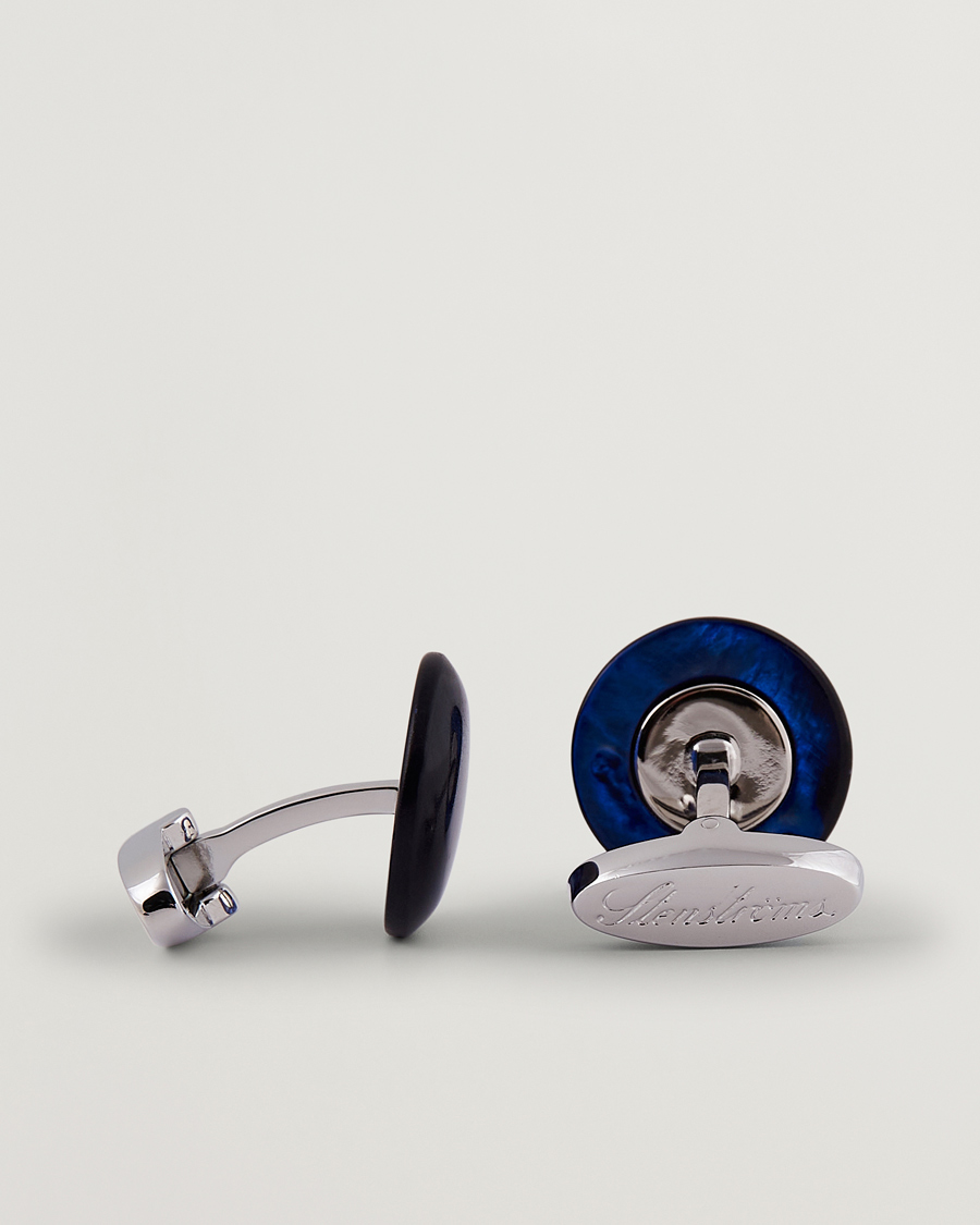 Herr | Manschettknappar | Stenströms | Mother of Pearl Cufflink Dark Blue