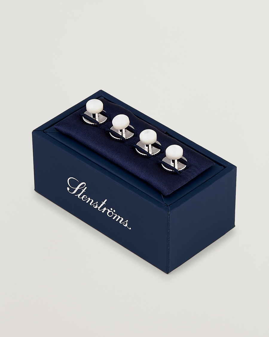 Herren | Manschettenknöpfe | Stenströms | Shirt Studs White