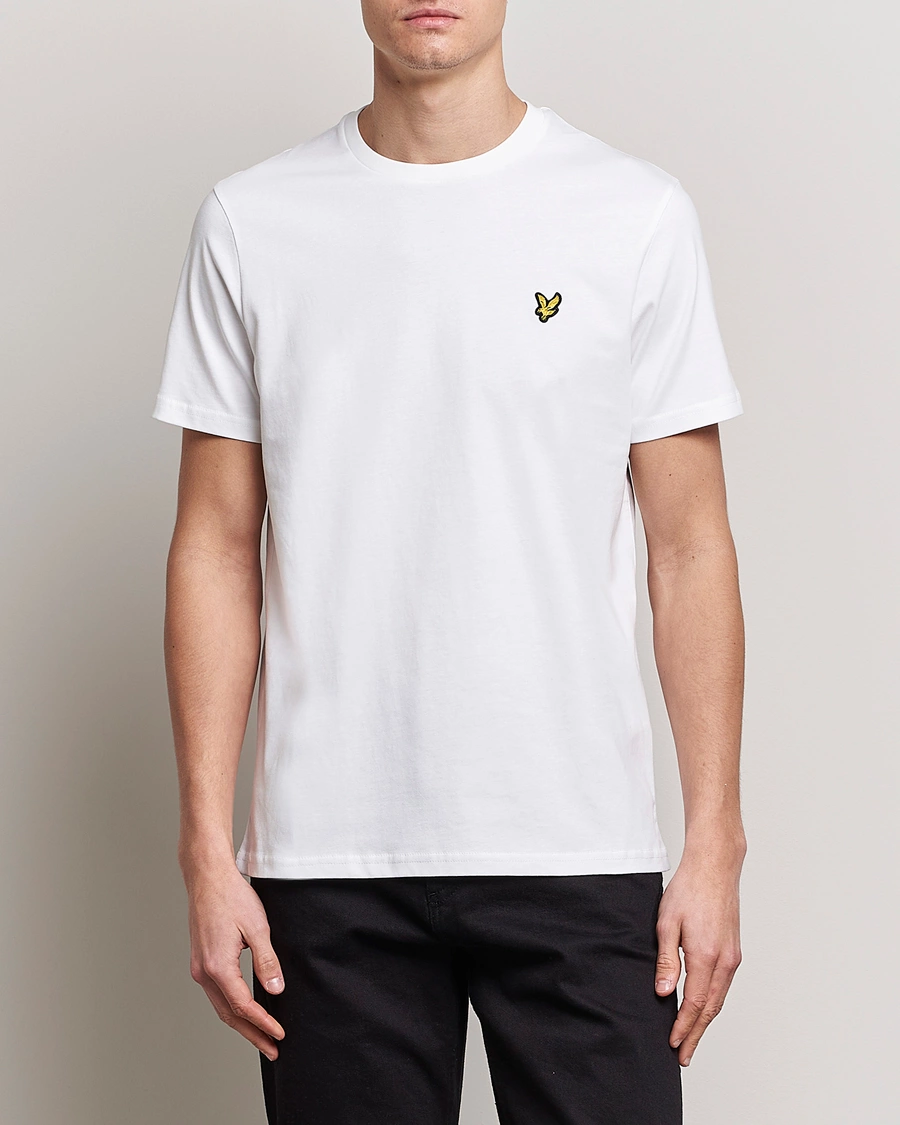 Herren | Weiße T-Shirts | Lyle & Scott | Plain Crew Neck Cotton T-Shirt White