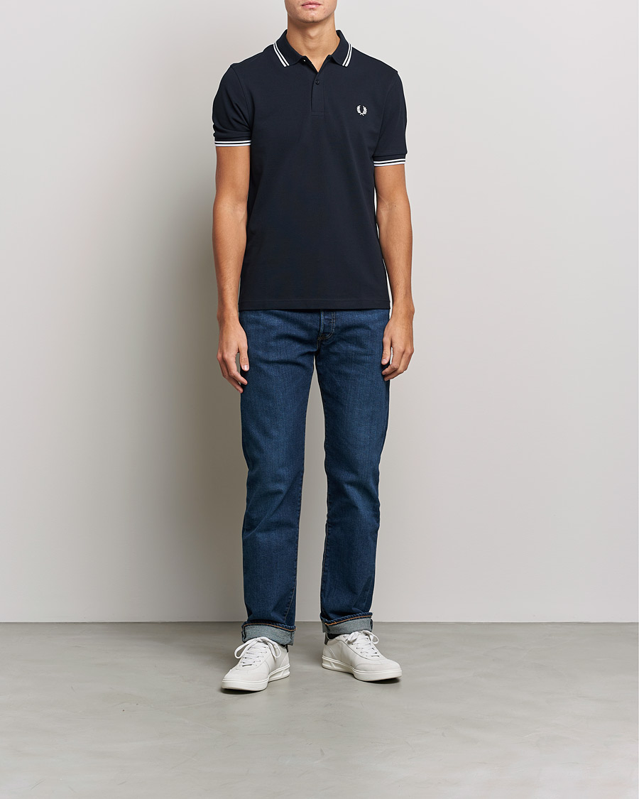 Herren | Poloshirts | Fred Perry | Twin Tipped Polo Shirt Navy/White