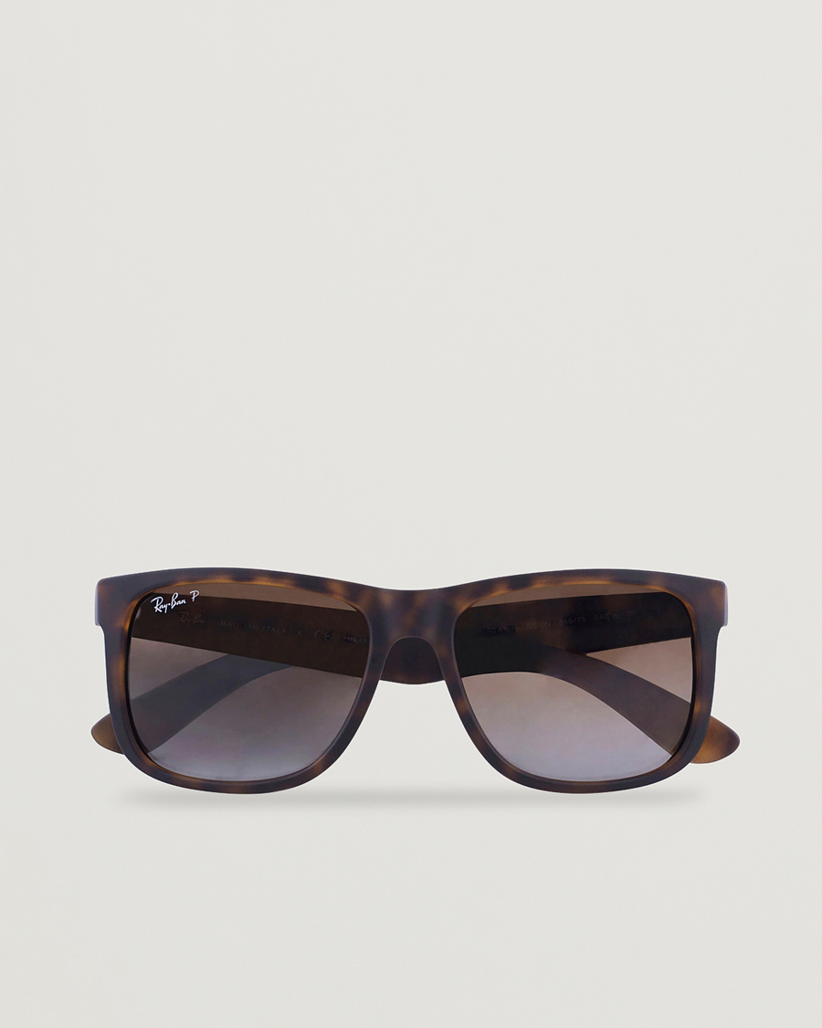 Herren | Sonnenbrillen | Ray-Ban | 0RB4165 Justin Polarized Wayfarer Sunglasses Havana/Brown
