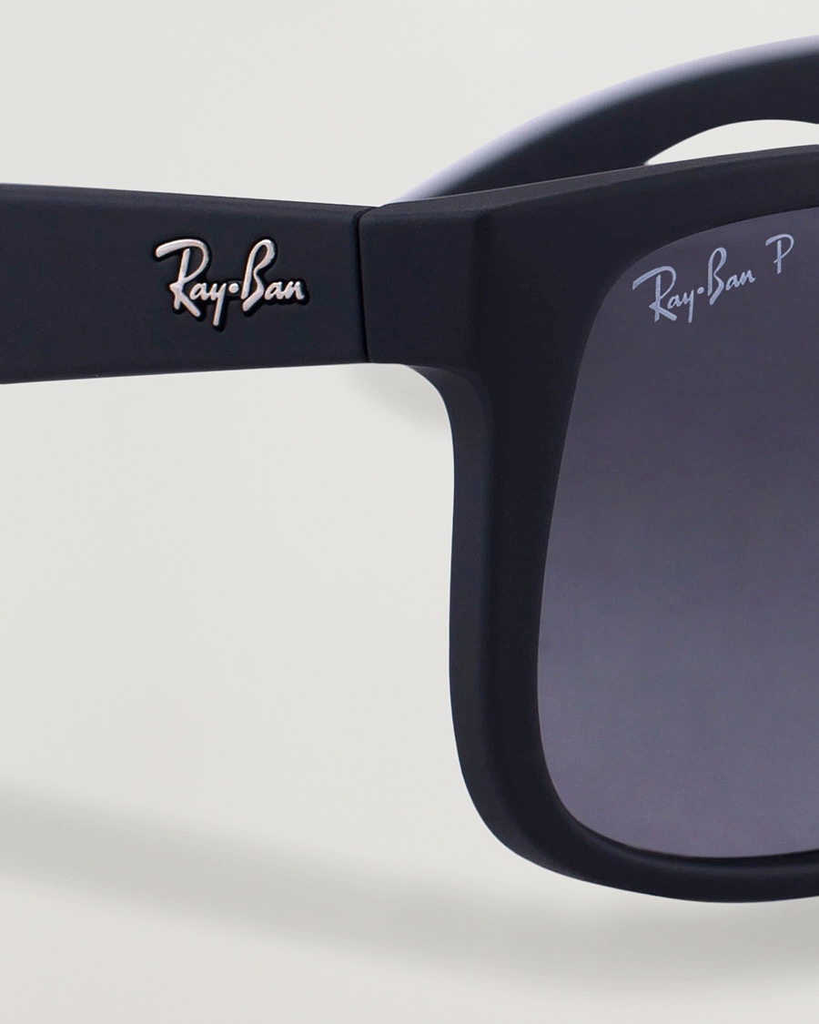Herren | Sonnenbrillen | Ray-Ban | 0RB4165 Justin Polarized Wayfarer Sunglasses Black/Grey