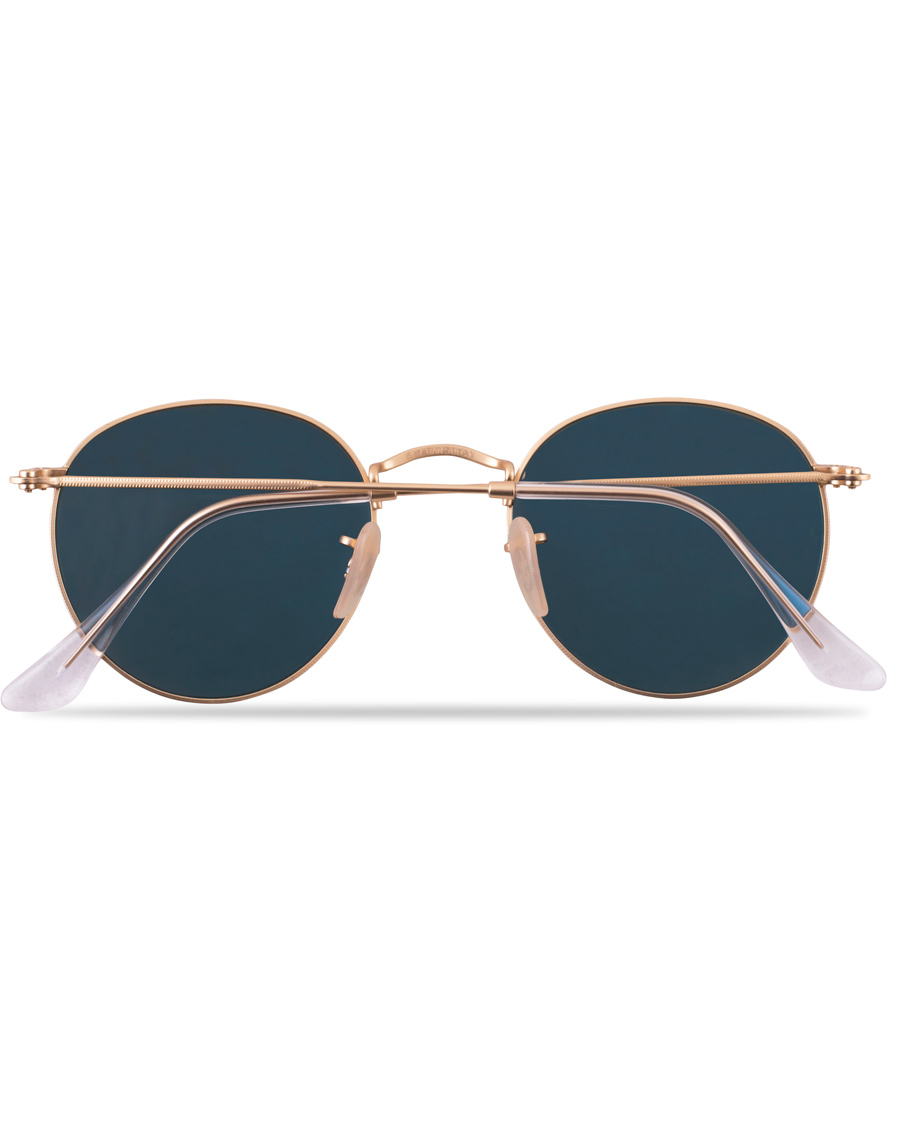 Herren | Ray-Ban 0RB3447 Polarized Round Sunglasses Matte Gold/Blue Mirror | Ray-Ban | 0RB3447 Polarized Round Sunglasses Matte Gold/Blue Mirror