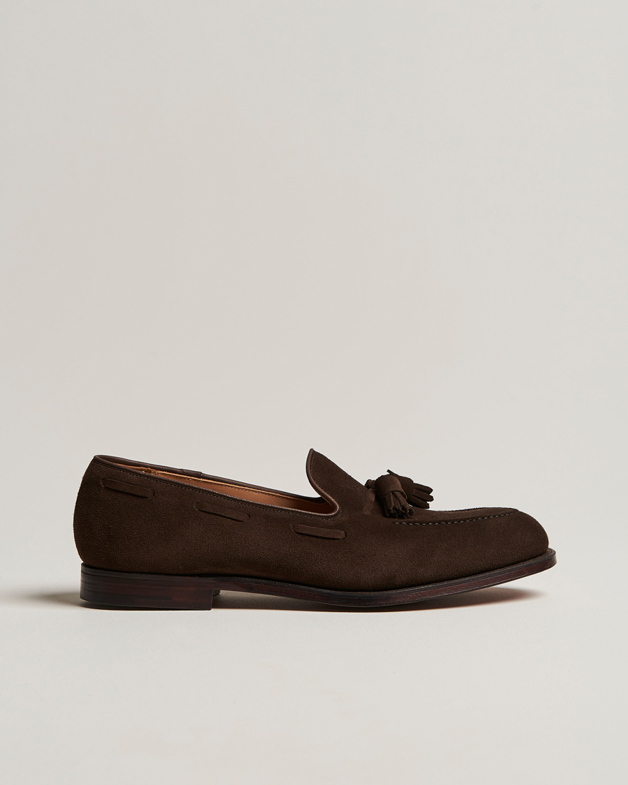Herren | Loafer | Crockett & Jones | Cavendish Tassel Loafer Dark Brown Suede