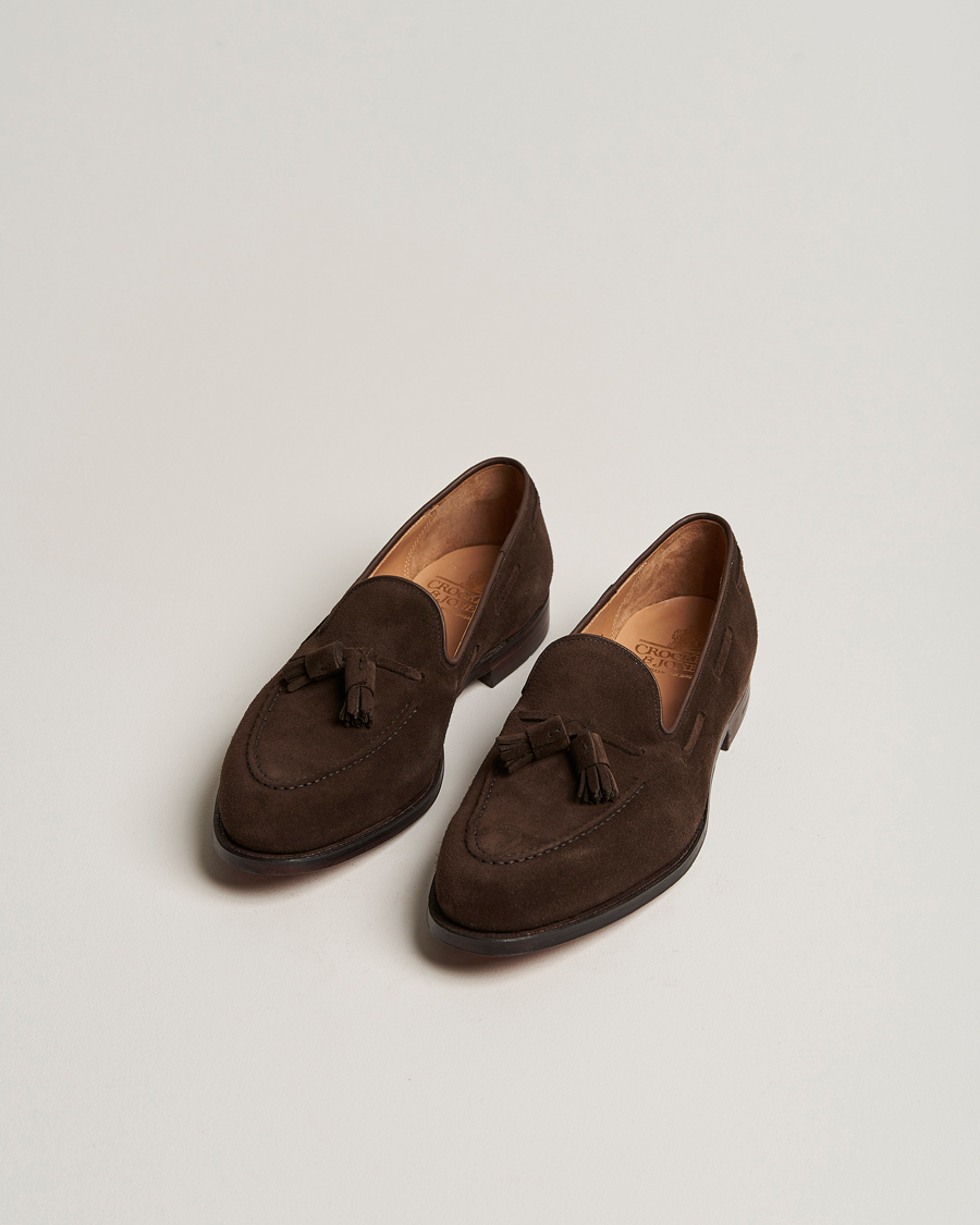 Herren | Schuhe | Crockett & Jones | Cavendish Tassel Loafer Dark Brown Suede