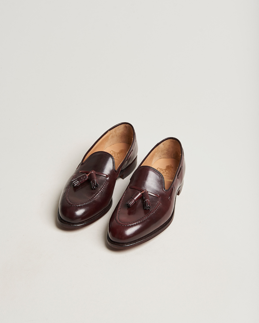 Herren | Handgefertigte Schuhe | Crockett & Jones | Cavendish Tassel Loafer Burgundy Cordovan