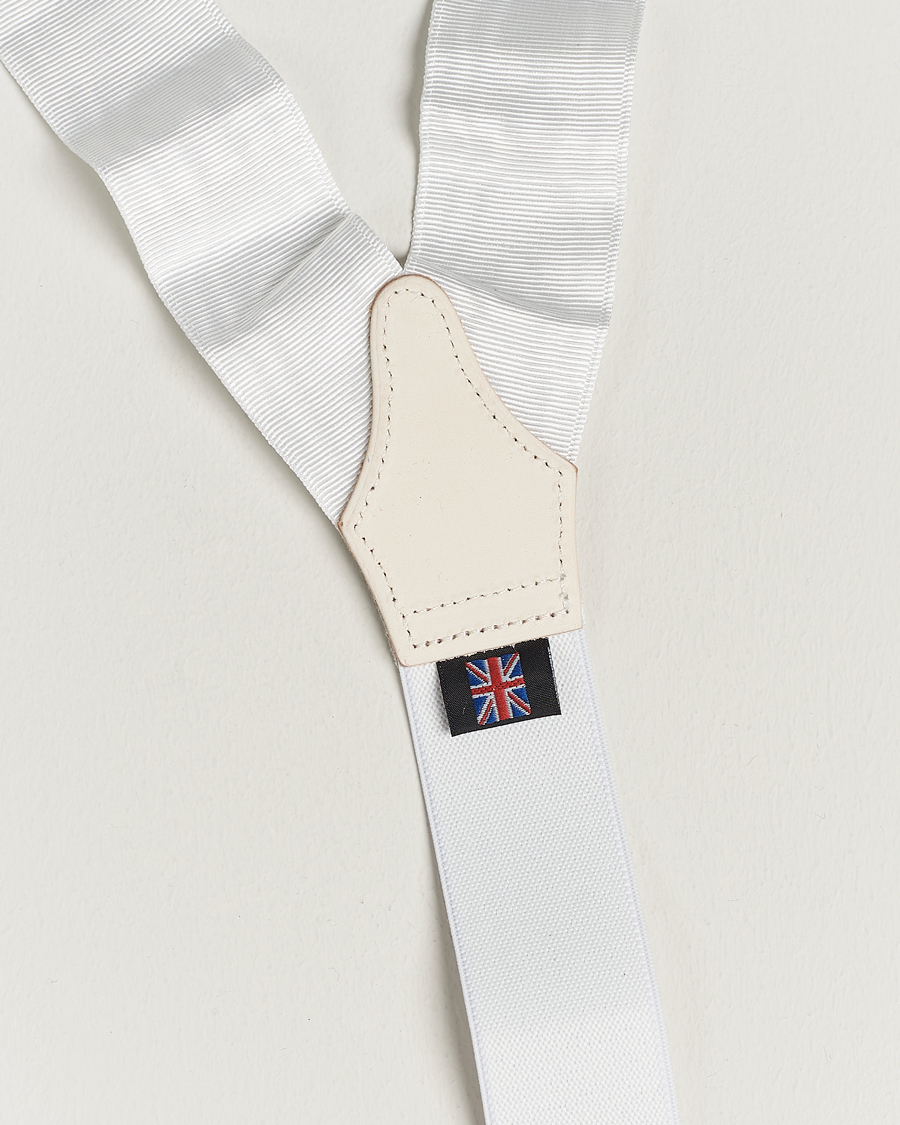 Herren | Albert Thurston Moiré Braces 40mm White | Albert Thurston | Moiré Braces 40mm White