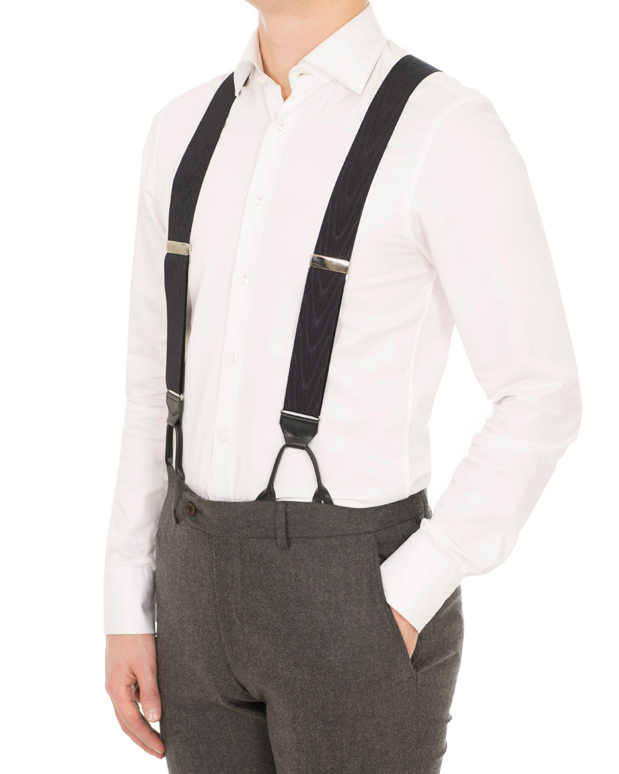 Herren | Albert Thurston Moire Braces 40 mm Black | Albert Thurston | Moire Braces 40 mm Black