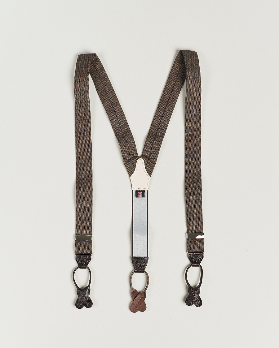 Herren | Albert Thurston Donegal Tweed Braces 40mm Dark Brown | Albert Thurston | Donegal Tweed Braces 40mm Dark Brown