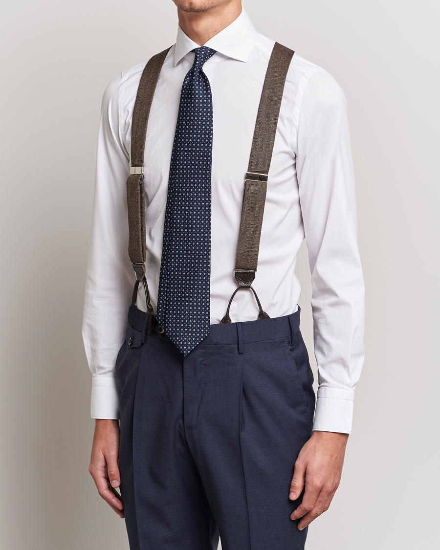 Herren | Hosenträger | Albert Thurston | Donegal Tweed Braces 40mm Dark Brown