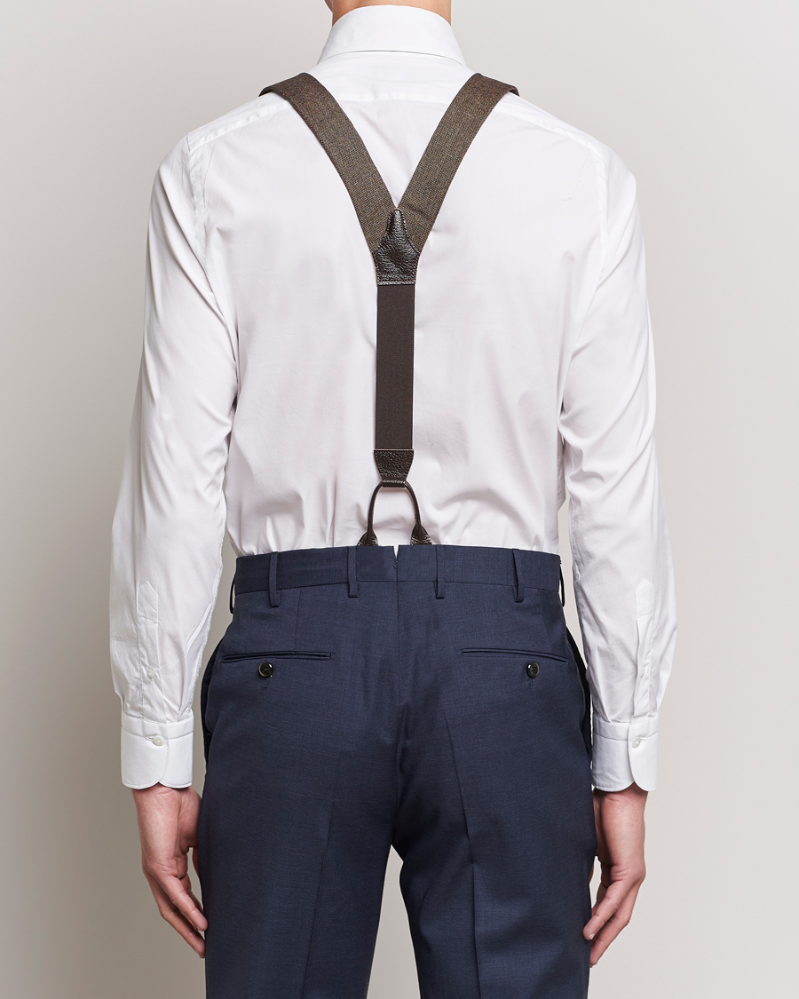 Herren | Hosenträger | Albert Thurston | Donegal Tweed Braces 40mm Dark Brown