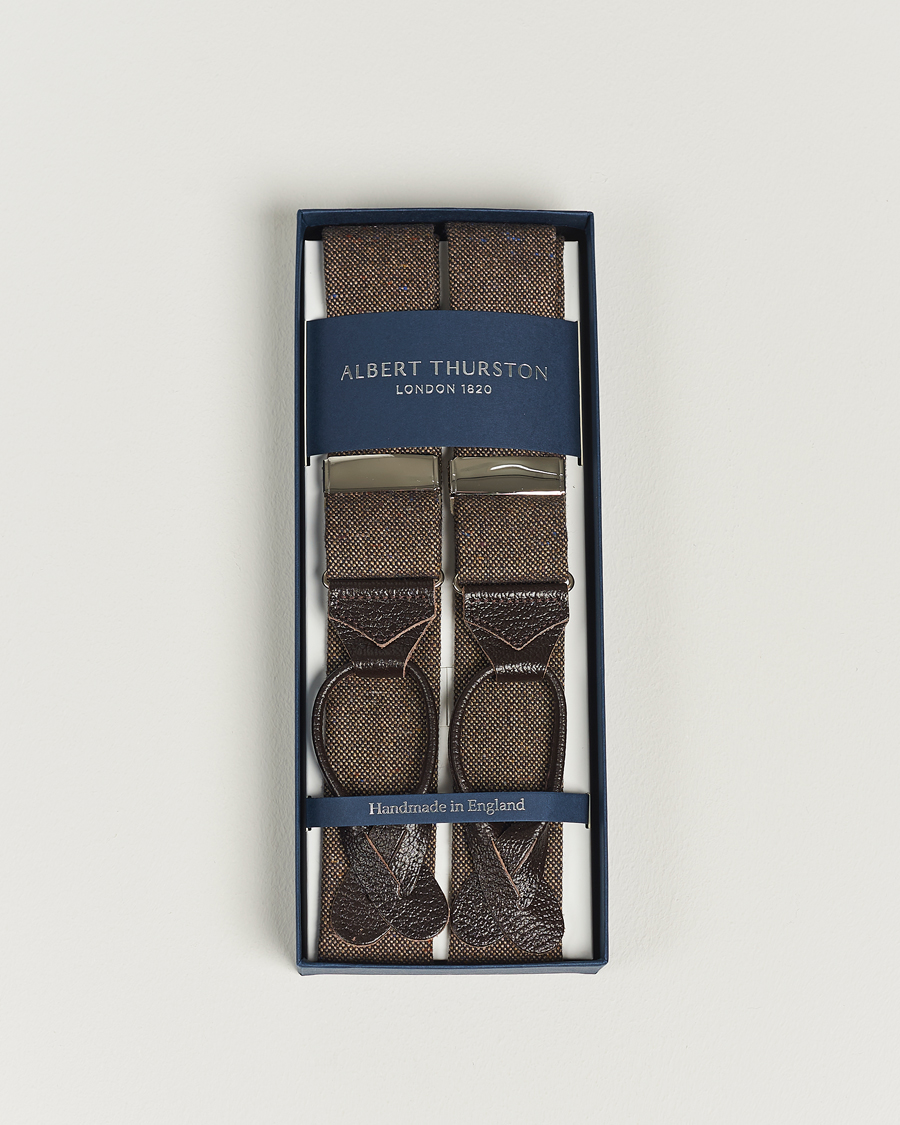 Herren | Hosenträger | Albert Thurston | Donegal Tweed Braces 40mm Dark Brown