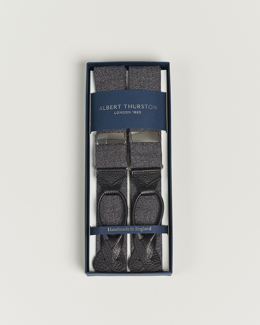 Herren | Albert Thurston Donegal Tweed Braces 40mm Dark Grey | Albert Thurston | Donegal Tweed Braces 40mm Dark Grey