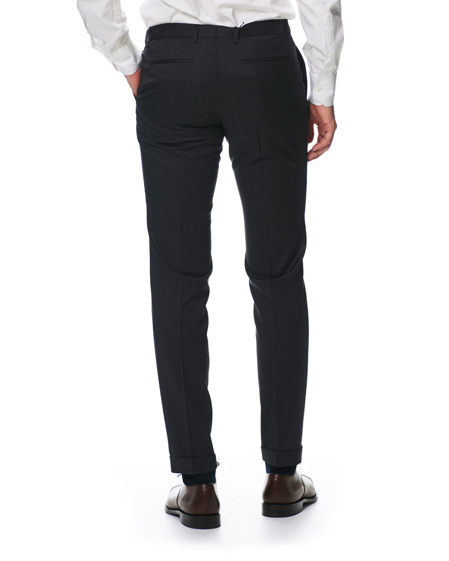 Herren | Hosen | BOSS BLACK | BOSS Wave Slim Fit Wool Trousers Charcoal