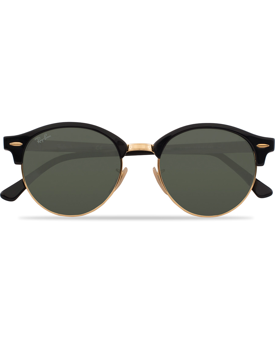 Herren | Ray-Ban 0RB4246 Clubround Sunglasses Black/Green | Ray-Ban | 0RB4246 Clubround Sunglasses Black/Green