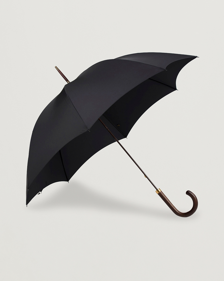 Herren | Regenschirme | Fox Umbrellas | Polished Hardwood Umbrella Black