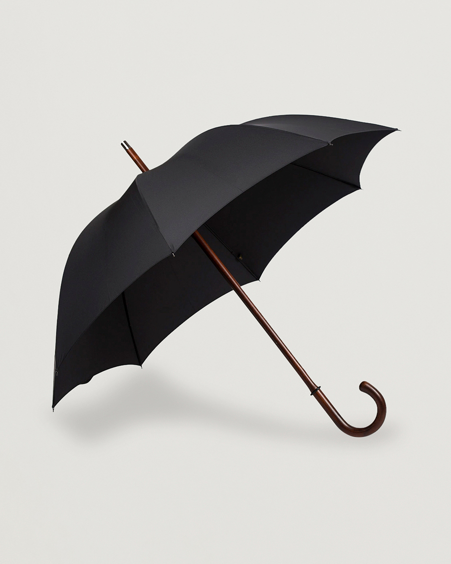 Herren | Regenschirme | Fox Umbrellas | Polished Cherrywood Solid Umbrella Black