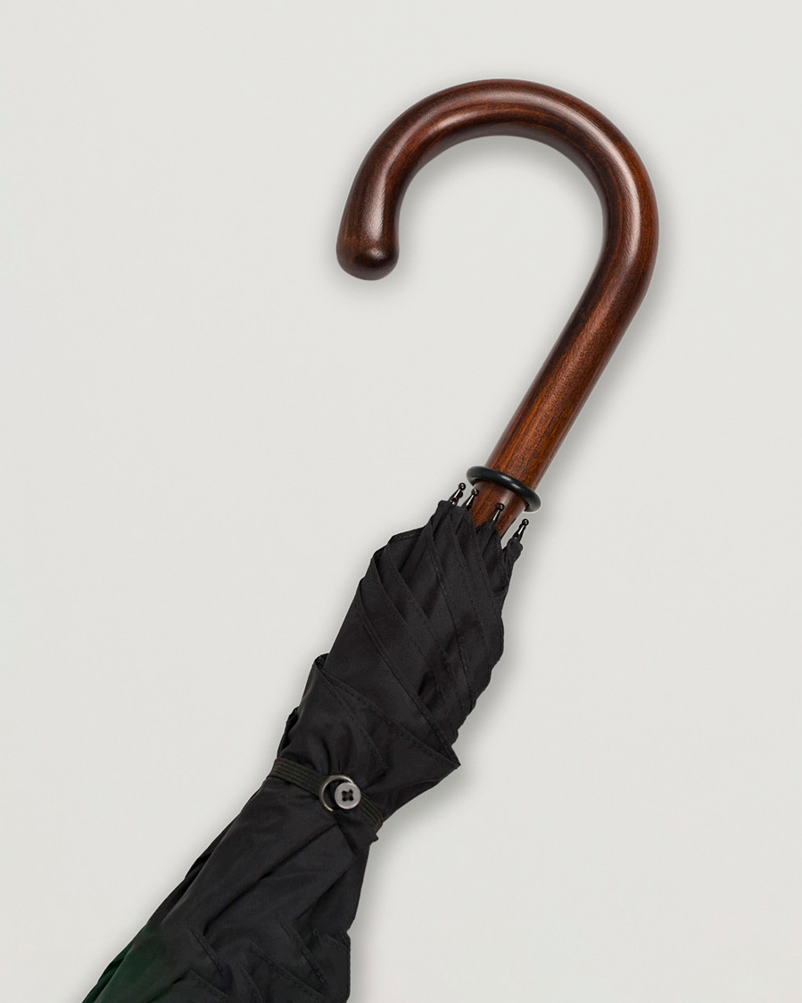 Herren | Stylisch im Regen | Fox Umbrellas | Polished Cherrywood Solid Umbrella Black
