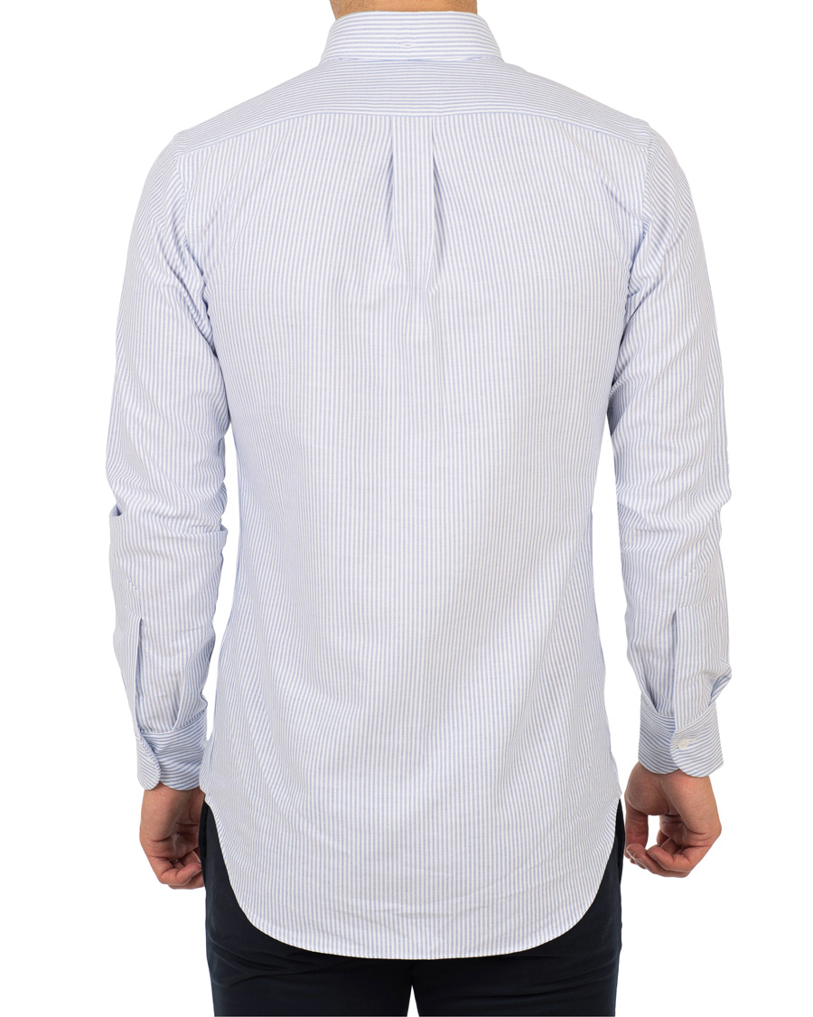 Herren | Hemden | Drake's | Slim Fit Oxford BD Stripe Shirt Blue