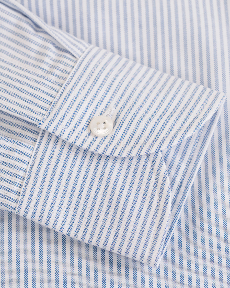 Herren | Hemden | Drake's | Slim Fit Oxford BD Stripe Shirt Blue