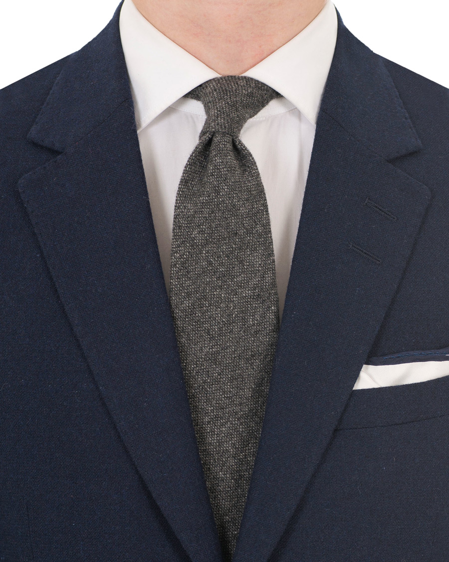 Herren | Drake's Cashmere 8 cm Tie Grey | Drake's | Cashmere 8 cm Tie Grey