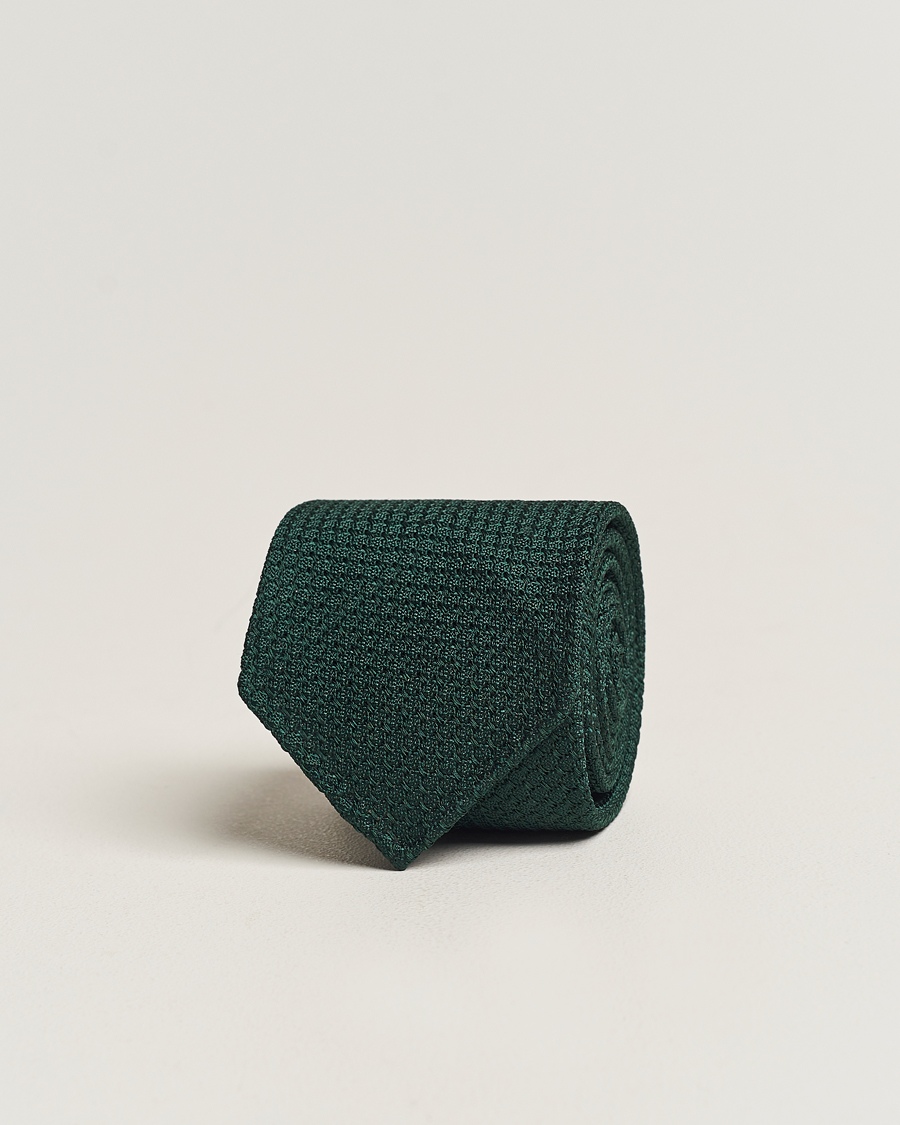 Herren |  | Drake's | Silk Grenadine Handrolled 8 cm Tie Green