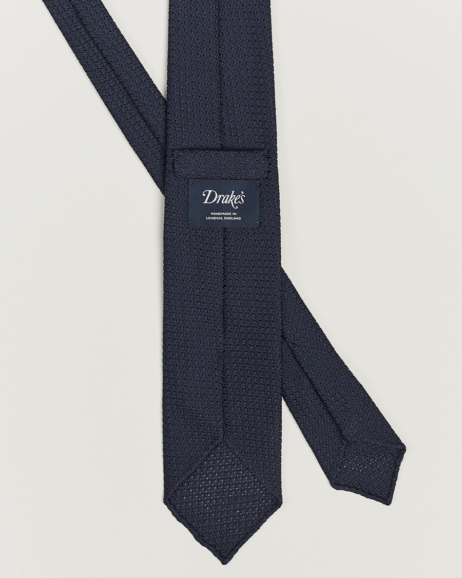 Herren | Krawatten | Drake's | Silk Grenadine Handrolled 8 cm Tie Navy