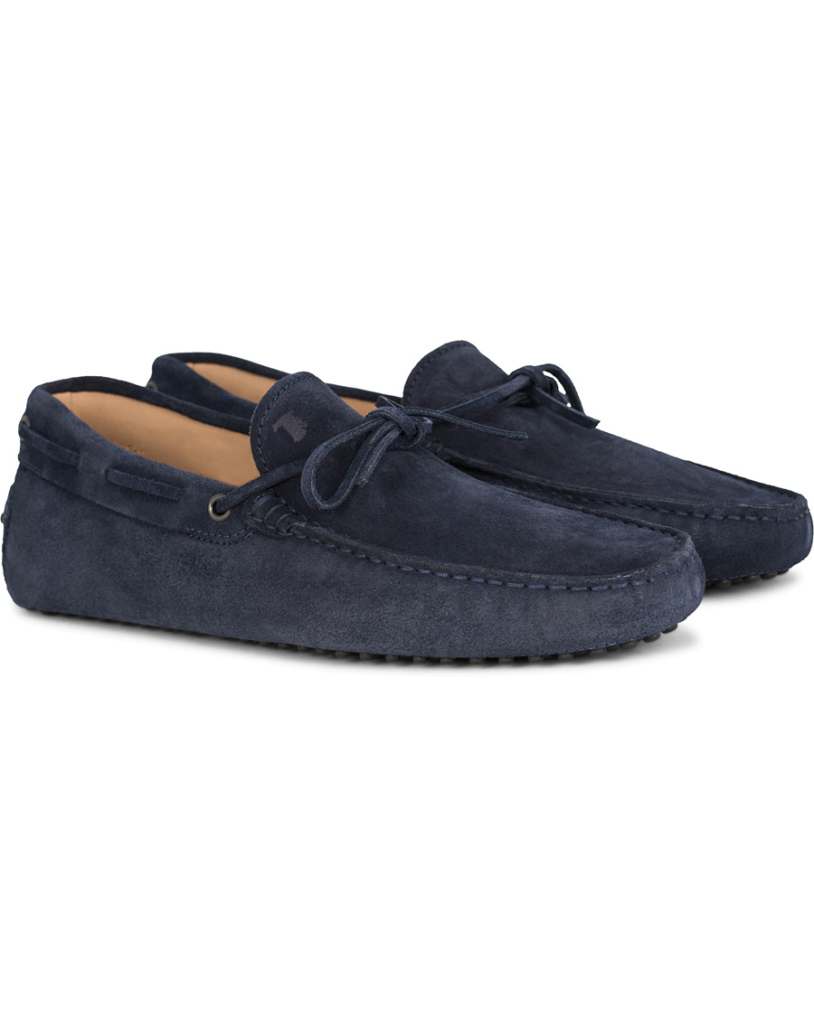 Herren | Tod's Laccetto Gommino Carshoe Navy Suede | Tod's | Laccetto Gommino Carshoe Navy Suede