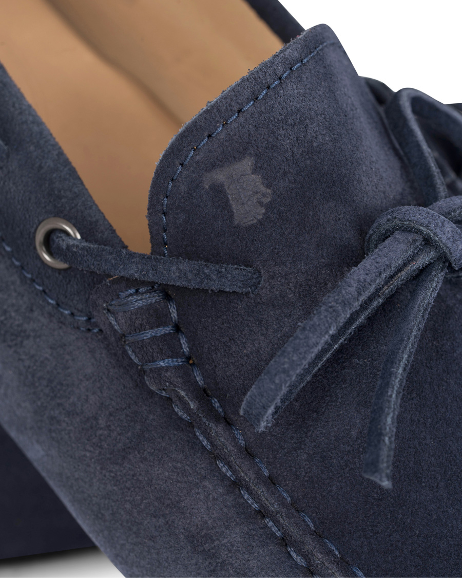 Herren | Tod's Laccetto Gommino Carshoe Navy Suede | Tod's | Laccetto Gommino Carshoe Navy Suede