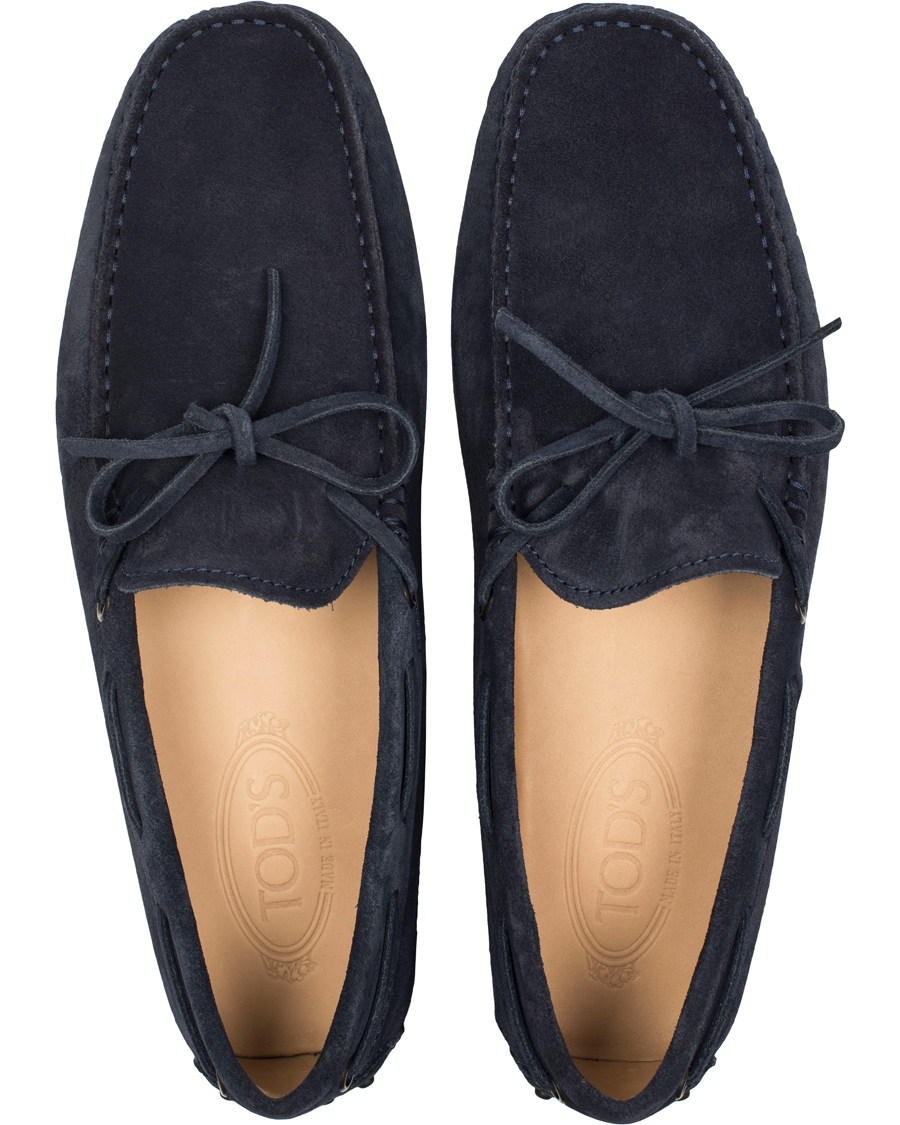 Herren | Tod's Laccetto Gommino Carshoe Navy Suede | Tod's | Laccetto Gommino Carshoe Navy Suede