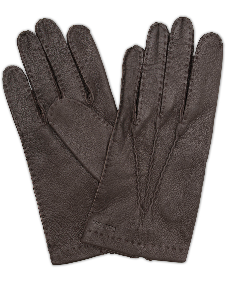 Herren | Hestra Henry Unlined Deerskin Glove Dark Brown | Hestra | Henry Unlined Deerskin Glove Dark Brown