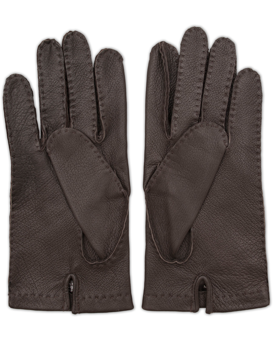 Herren | Hestra Henry Unlined Deerskin Glove Dark Brown | Hestra | Henry Unlined Deerskin Glove Dark Brown