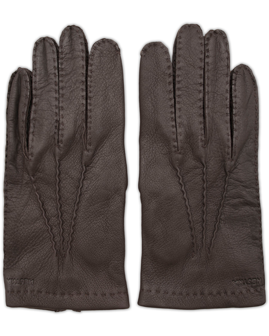 Herren | Hestra Henry Unlined Deerskin Glove Dark Brown | Hestra | Henry Unlined Deerskin Glove Dark Brown