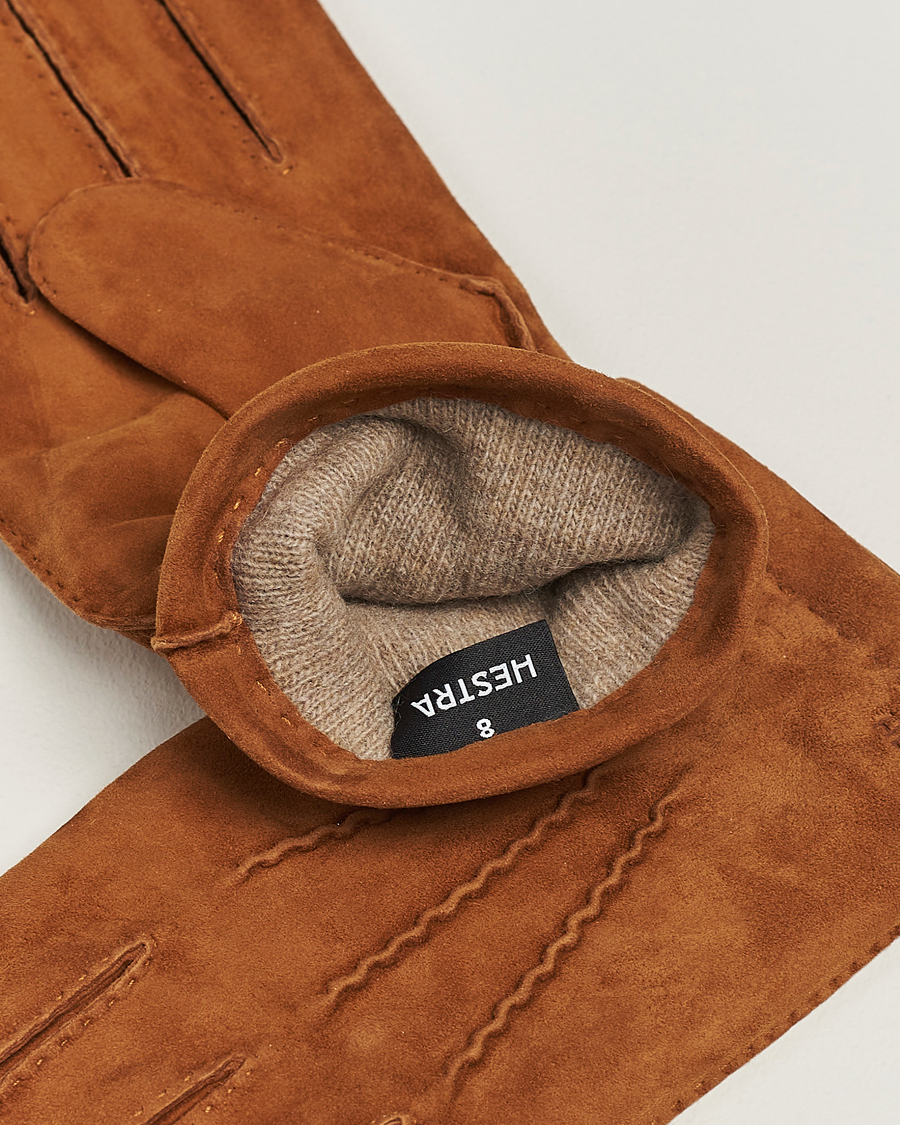 Herren | Hestra Arthur Wool Lined Suede Glove Cognac | Hestra | Arthur Wool Lined Suede Glove Cognac