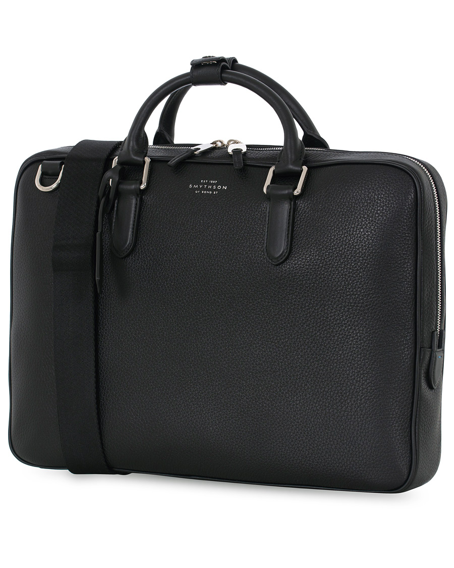 Herren | Smythson Burlington Slim Briefcase Black Deerskin | Smythson | Burlington Slim Briefcase Black Deerskin