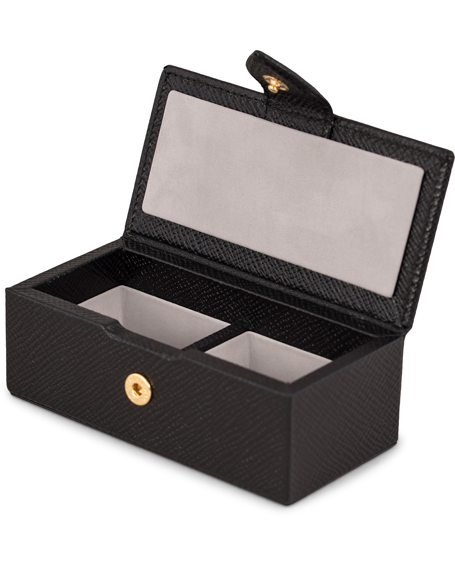 Herren | Smythson Panama Mini Cufflink Box Black Printed Calf | Smythson | Panama Mini Cufflink Box Black Printed Calf