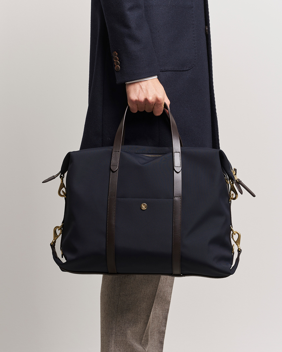 Herren | Weekender | Mismo | M/S Utility Nylon Duffle Bag Navy/Dark Brown