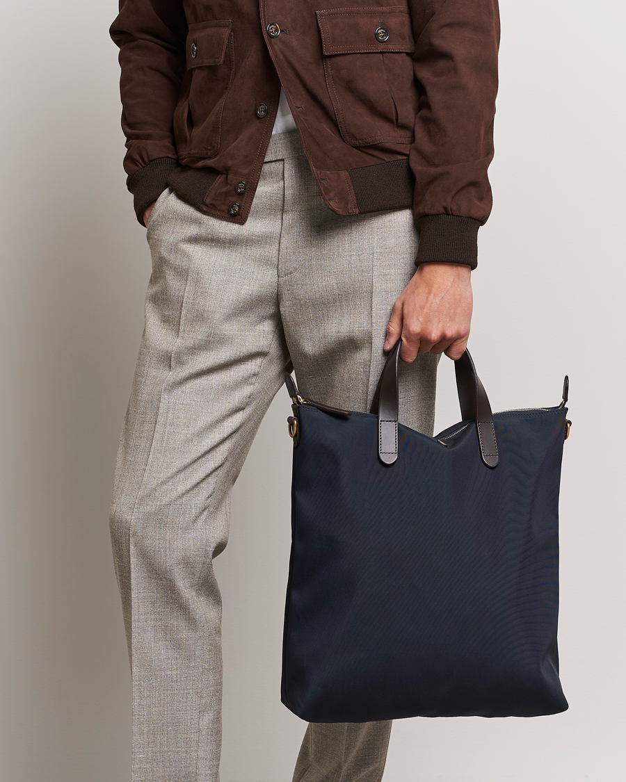 Herren | Mismo M/S Canvas Shopper Navy/Dark Brown | Mismo | M/S Canvas Shopper Navy/Dark Brown