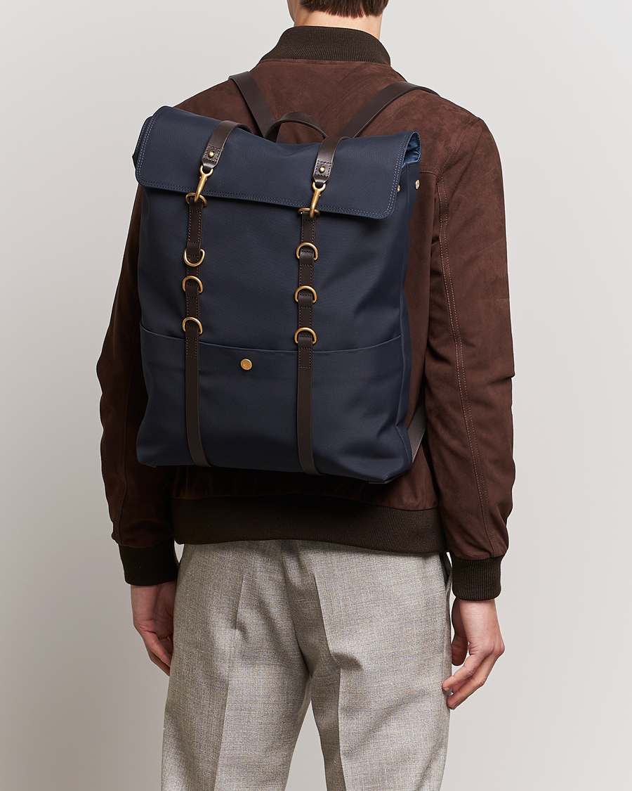 Men | Mismo | Mismo | M/S Nylon Backpack Navy/Dark Brown