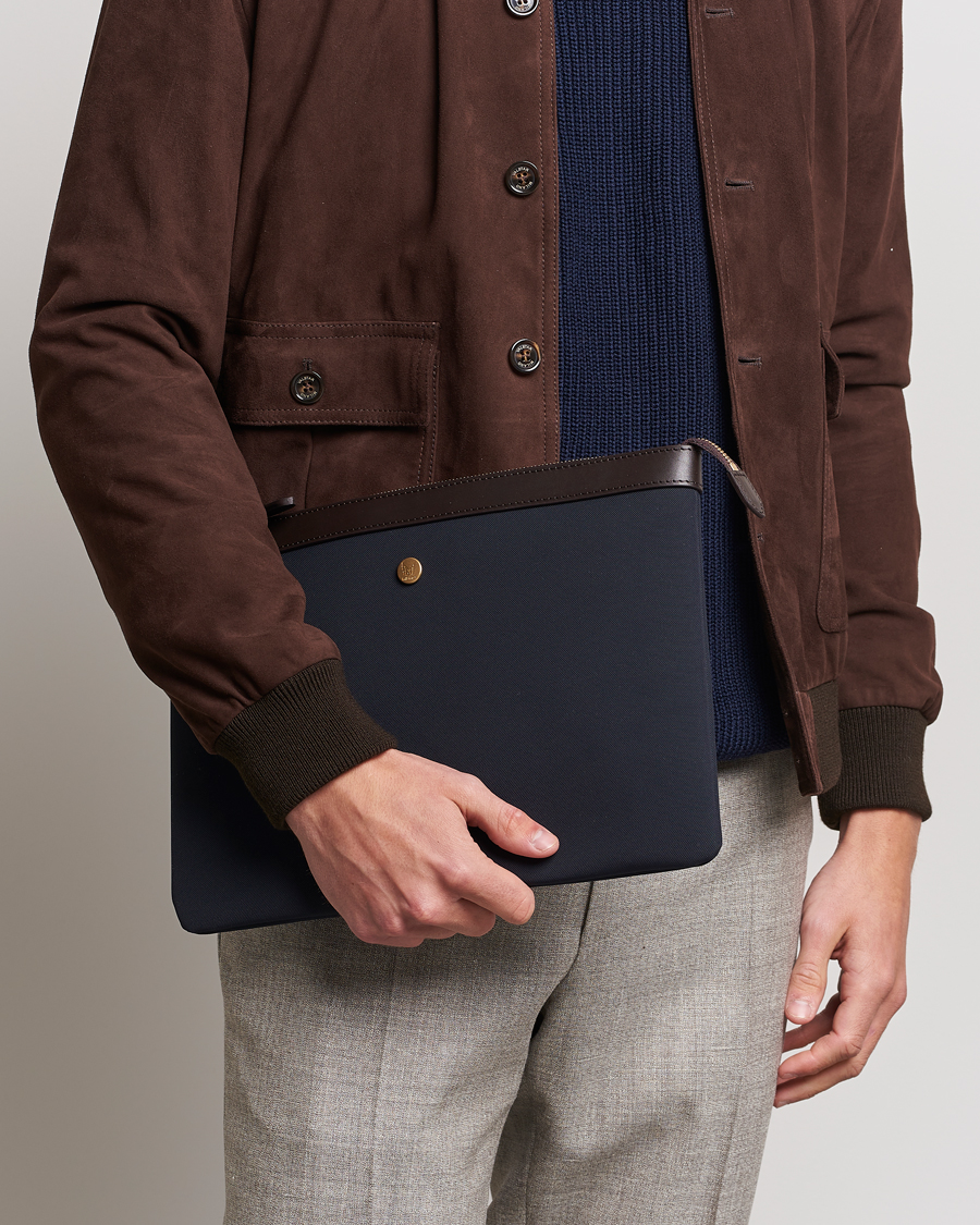 Herren | Taschen | Mismo | M/S Nylon Pouch Large Navy/Dark Brown