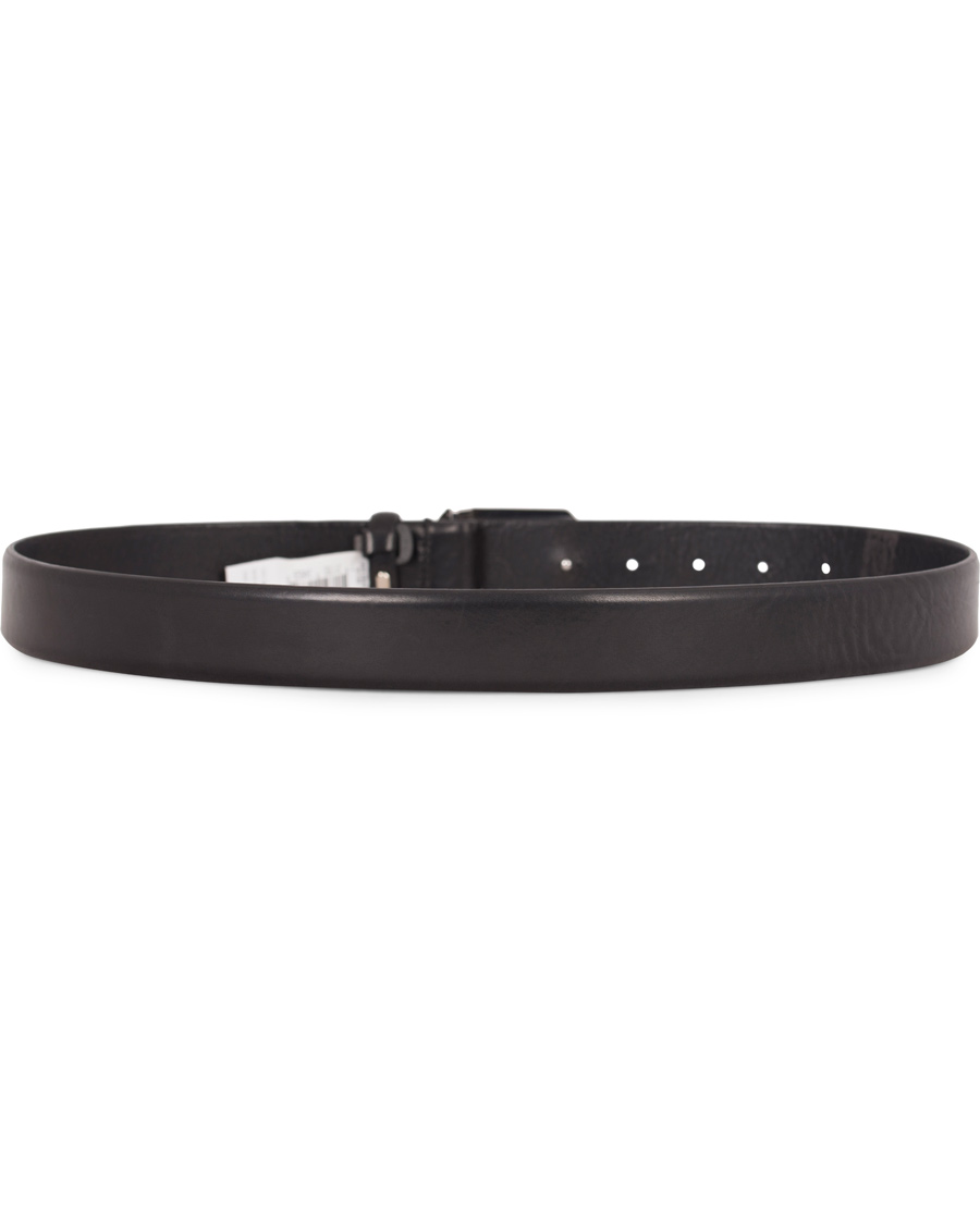 Herren | Morris Plated Logo Leather 3,5 cm Belt Black | Morris | Plated Logo Leather 3,5 cm Belt Black
