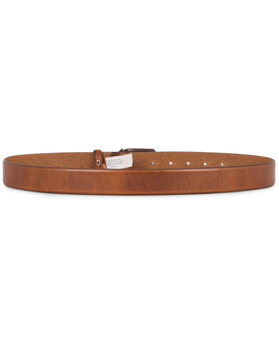 Herren | Morris Plated Logo Leather 3,5 cm Belt Mid Brown | Morris | Plated Logo Leather 3,5 cm Belt Mid Brown
